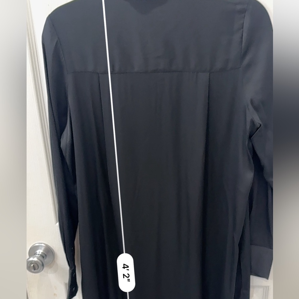 Quince black stretch washable silk shirtdress size small- NWOT - Picture 10 of 16